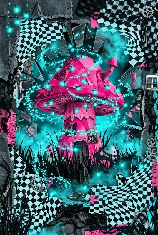 Surreal Dark Alice Junk Journal Pages