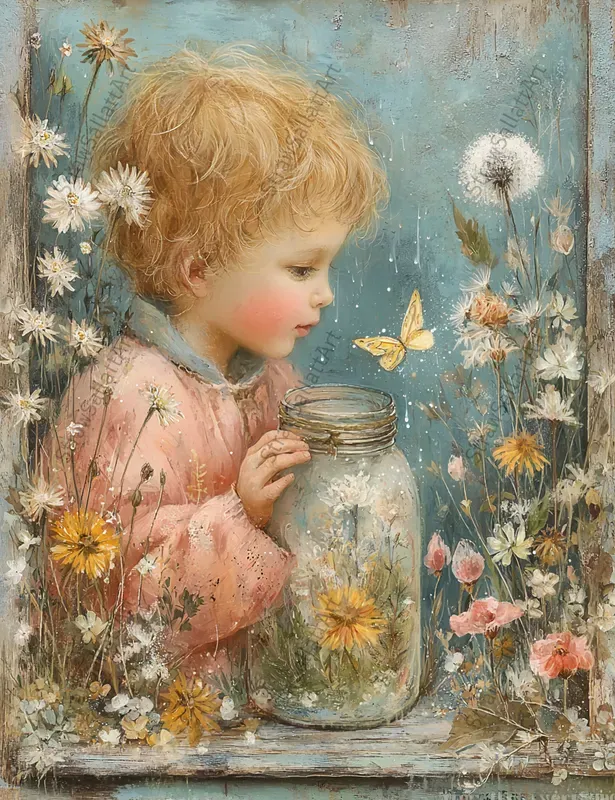 Dreamy Rainy Day Junk Journal Wall Art