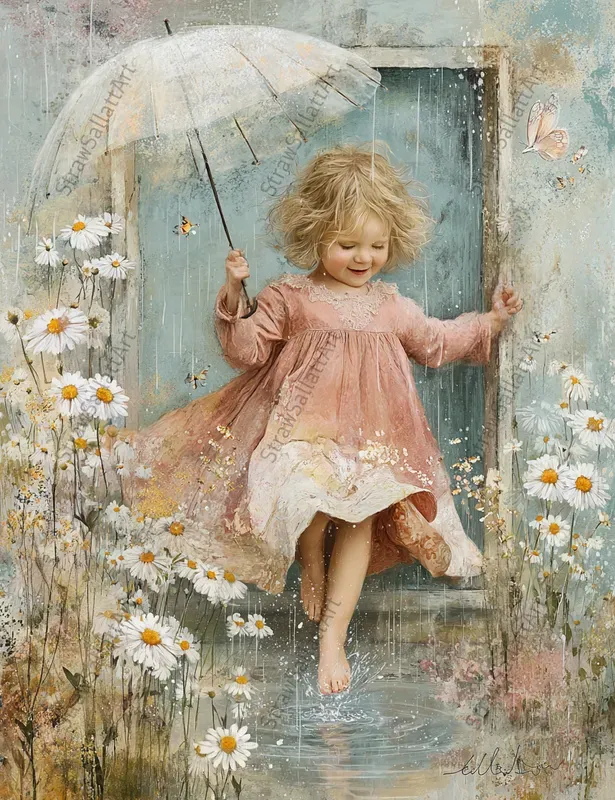 Dreamy Rainy Day Junk Journal Wall Art