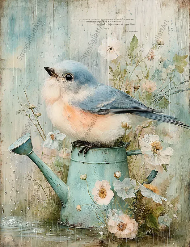 Dreamy Rainy Day Junk Journal Wall Art