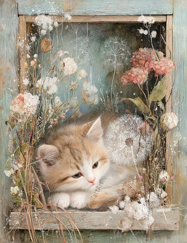 Dreamy Rainy Day Junk Journal Wall Art
