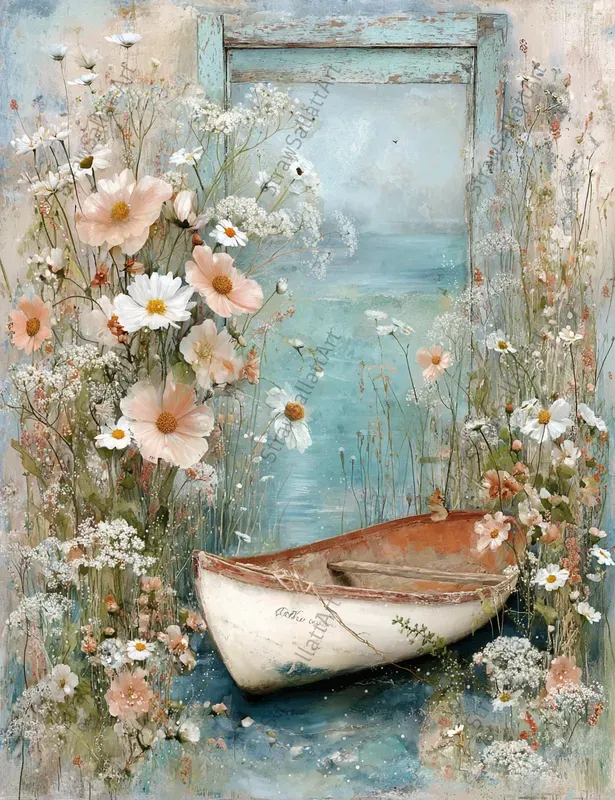 Dreamy Rainy Day Junk Journal Wall Art