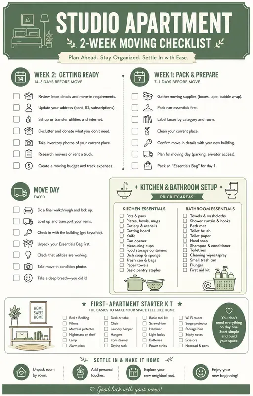 Apartment Moving Checklist Printables