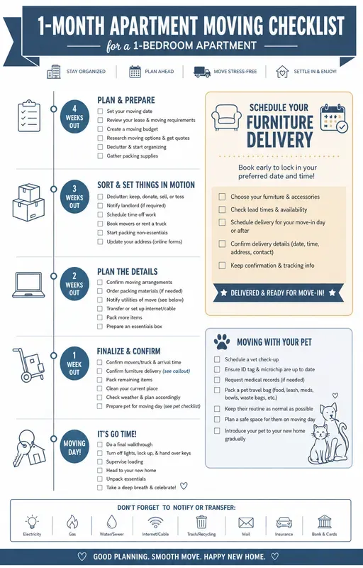 Apartment Moving Checklist Printables