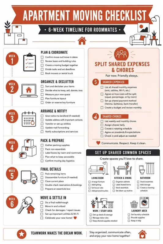 Apartment Moving Checklist Printables