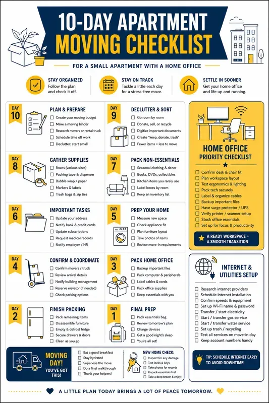Apartment Moving Checklist Printables