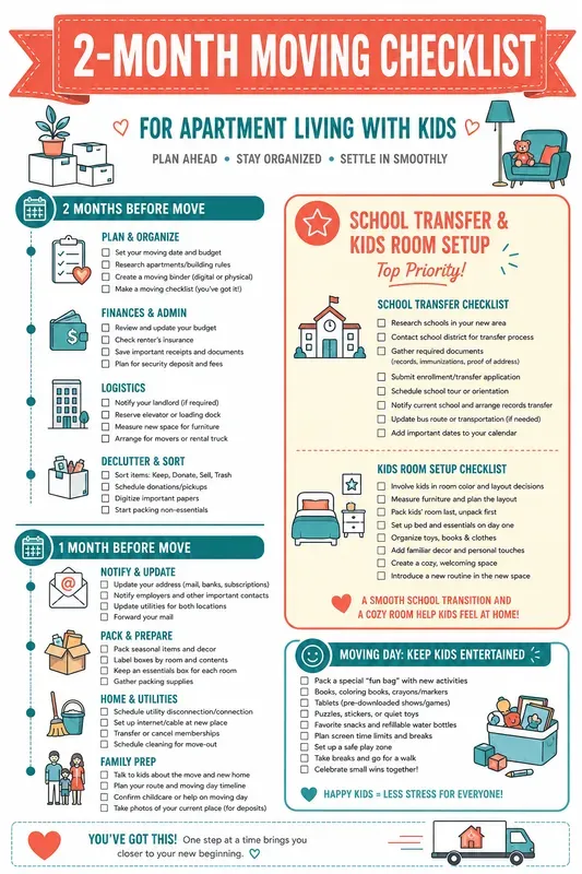 Apartment Moving Checklist Printables