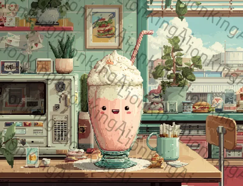 Retro Diner Pixel Art Scenes