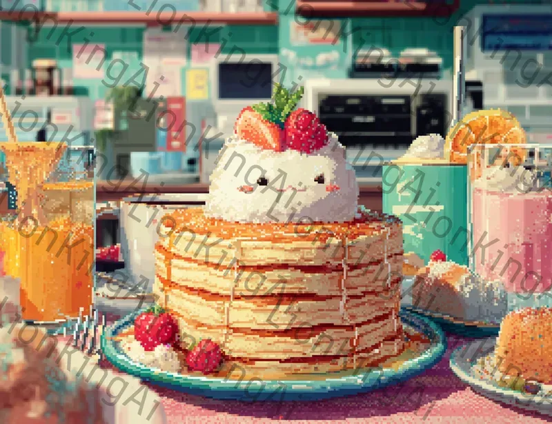Retro Diner Pixel Art Scenes