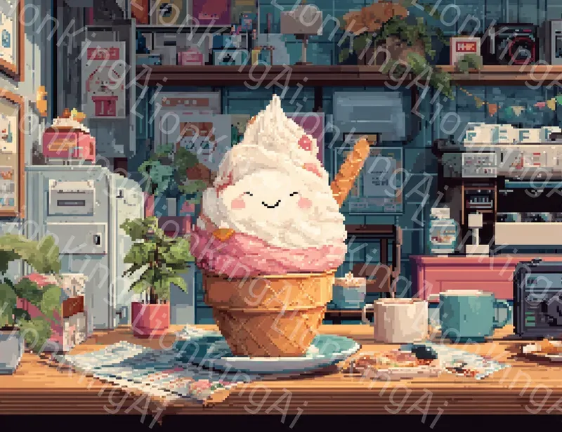 Retro Diner Pixel Art Scenes