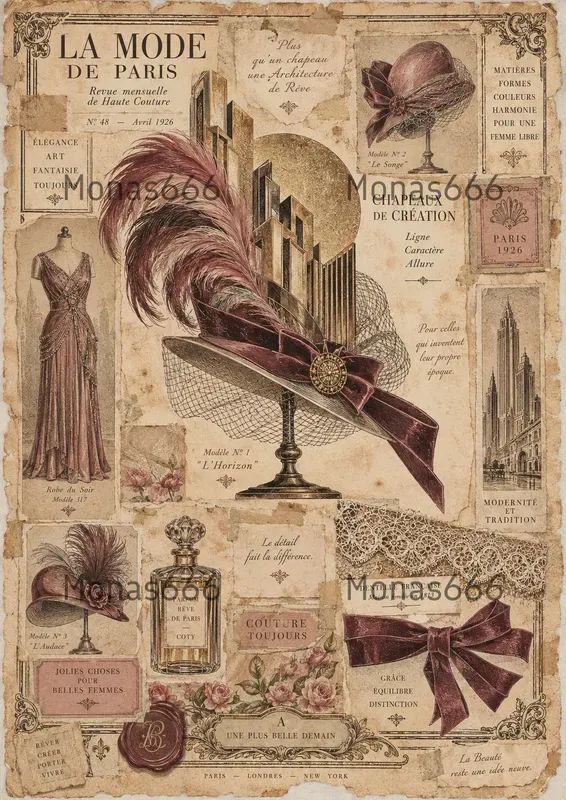 Vintage Couture Junk Journal Ephemera