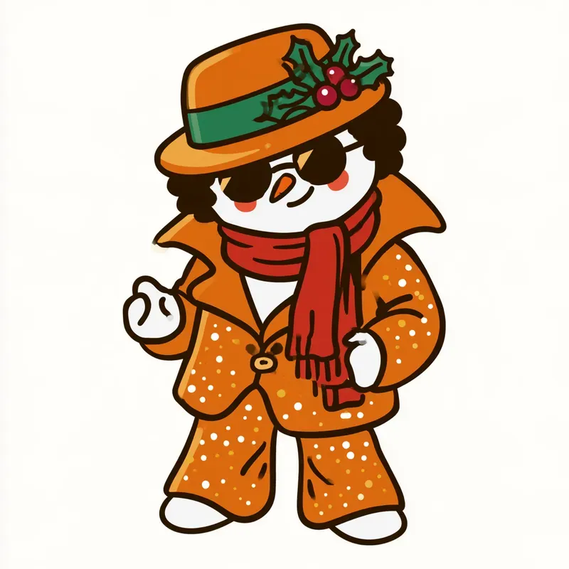1970s Christmas Disco Character Cliparts
