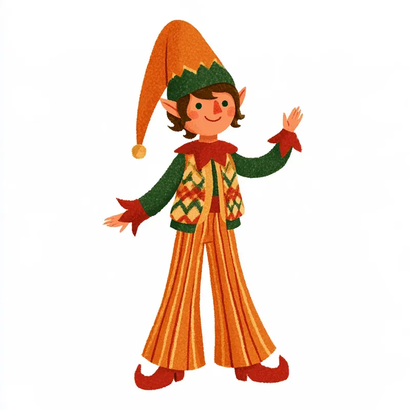 1970s Christmas Disco Character Cliparts