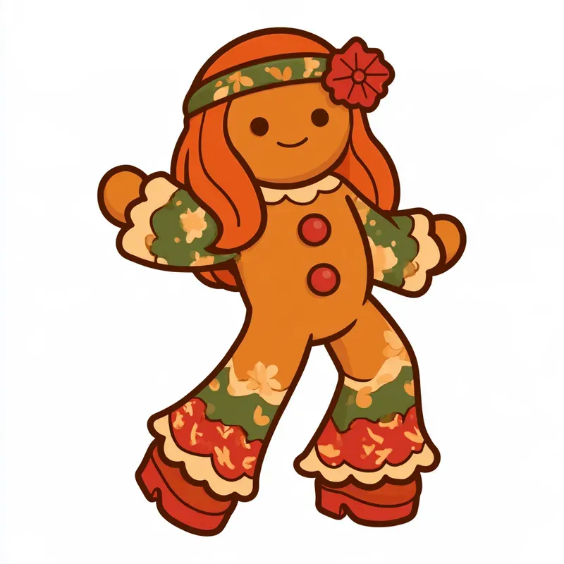 1970s Christmas Disco Character Cliparts