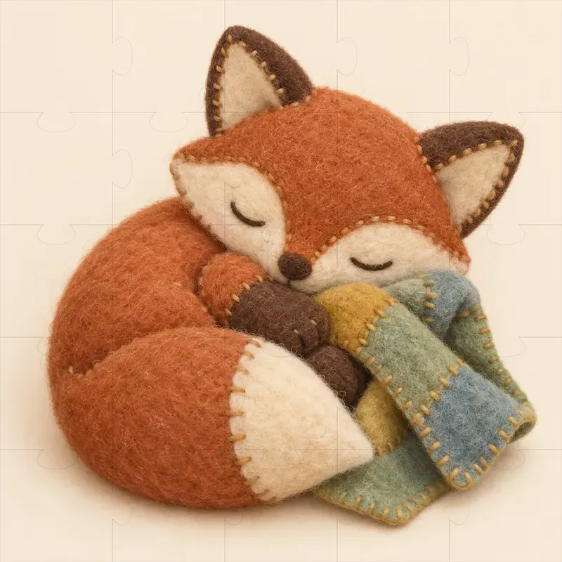 Soft Vintage Felt Toy Icons
