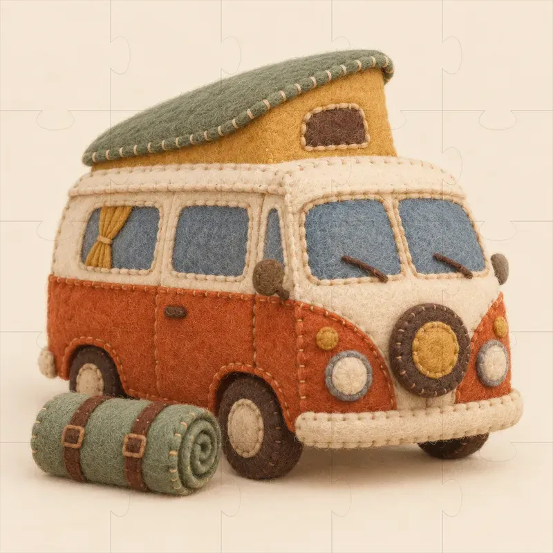 Soft Vintage Felt Toy Icons