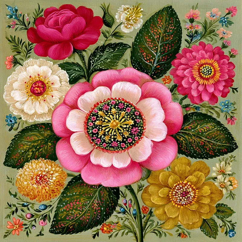 Enchanted Folk Floral Art