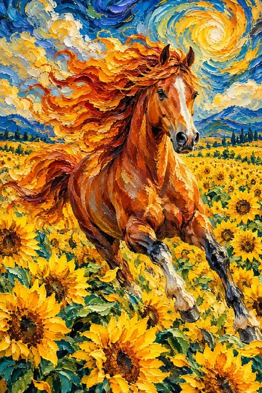 Vibrant Impasto Nature Animal Wall Art