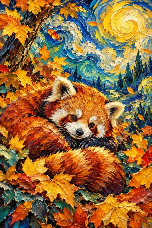 Vibrant Impasto Nature Animal Wall Art