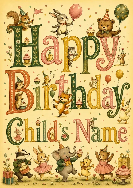 Childrens Storybook Typography Posters