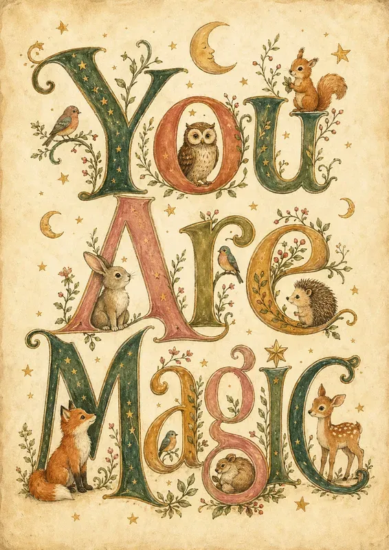 Childrens Storybook Typography Posters