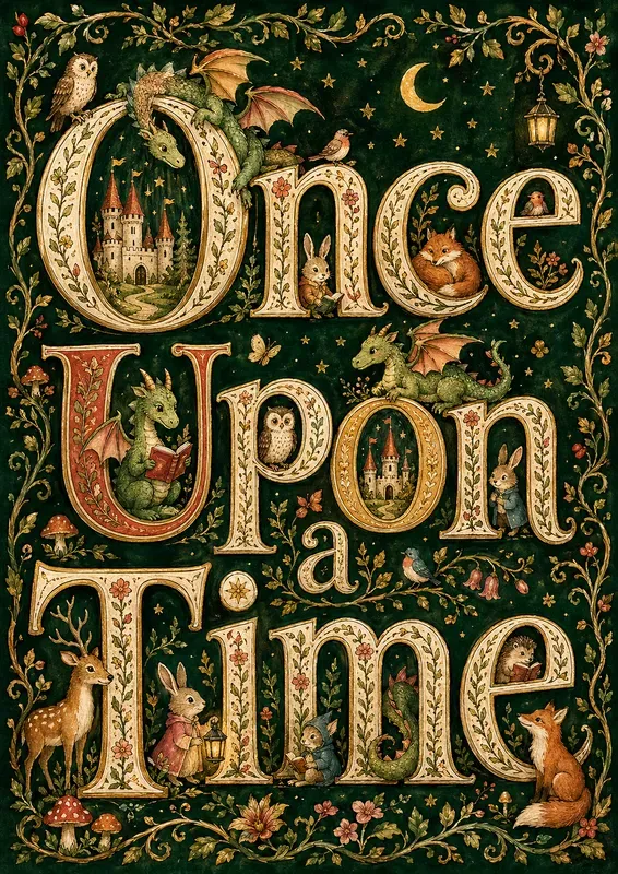 Childrens Storybook Typography Posters