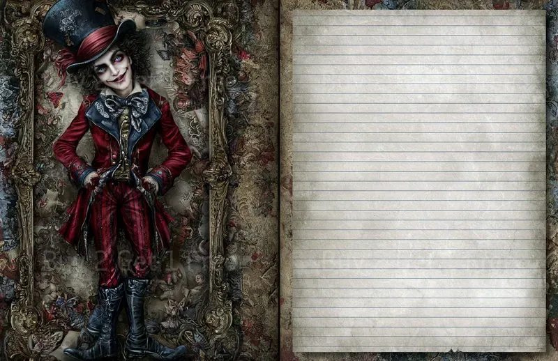 Alice In Dark Academia Double Pages