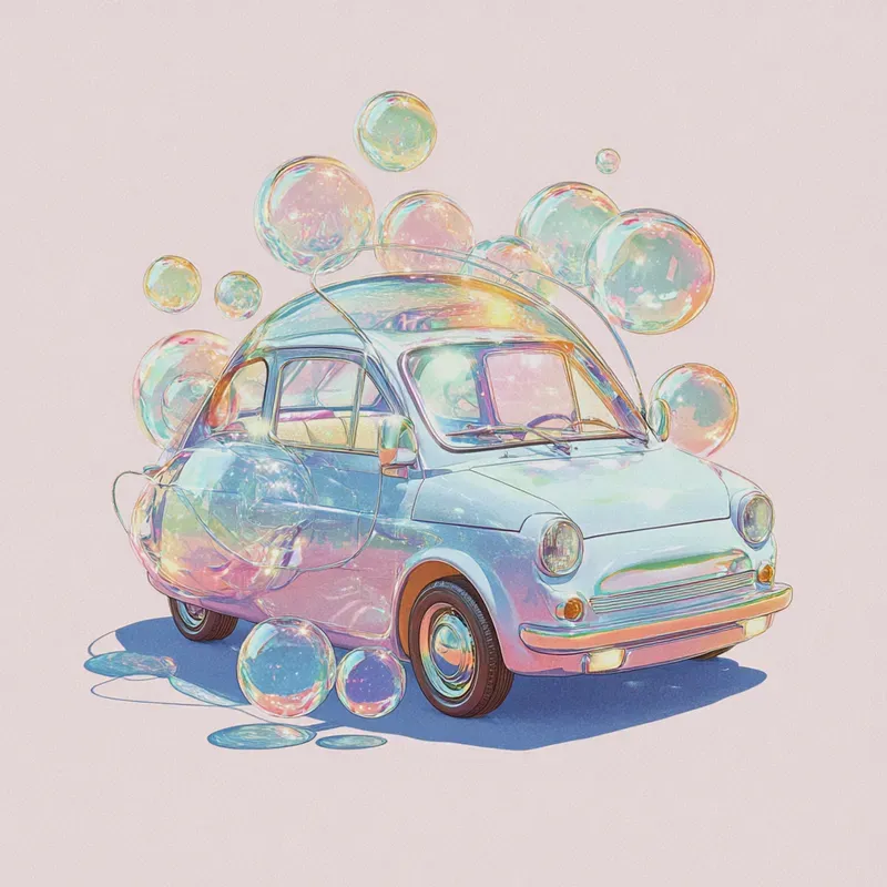 Whimsical Retro Bubblecore Style Illustrations
