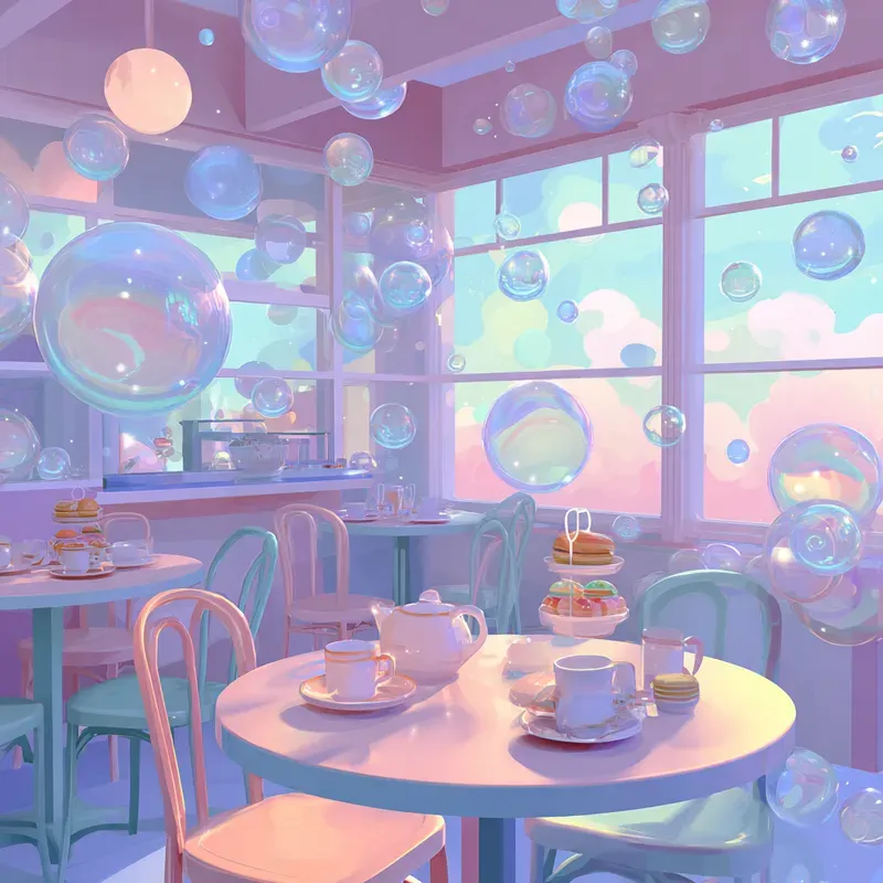 Whimsical Retro Bubblecore Style Illustrations