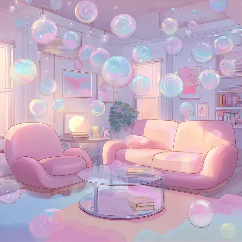 Whimsical Retro Bubblecore Style Illustrations