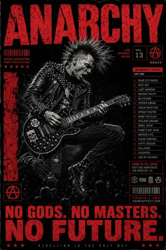 Retro Monochromatic Concert Posters