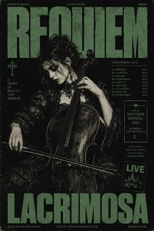 Retro Monochromatic Concert Posters