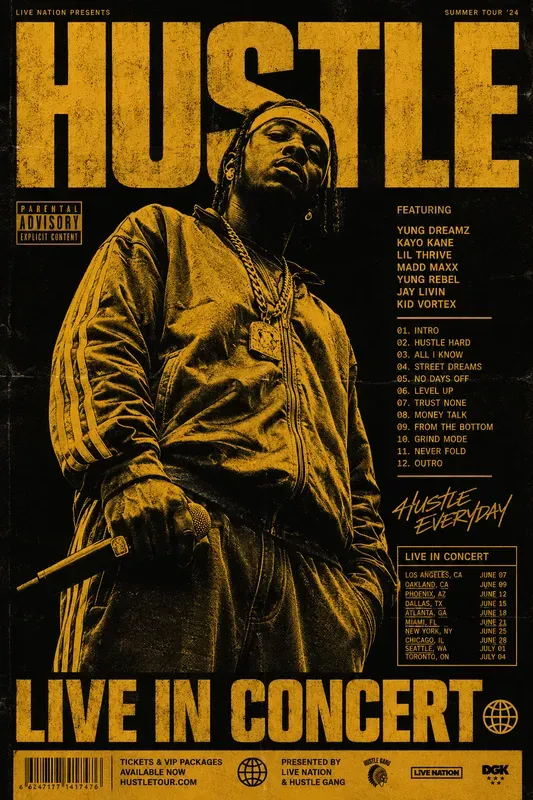 Retro Monochromatic Concert Posters