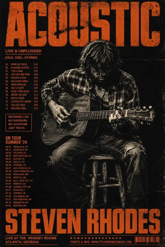 Retro Monochromatic Concert Posters