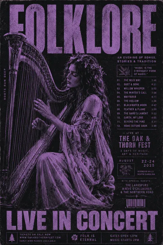 Retro Monochromatic Concert Posters
