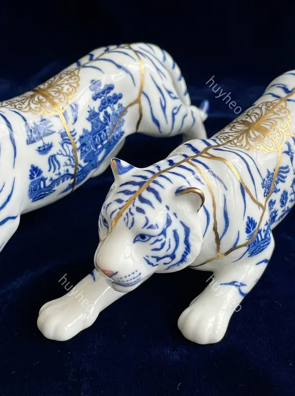 Blue Willow Kintsugi Porcelain Art