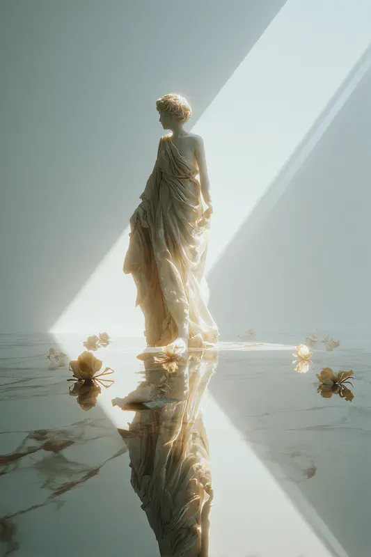 Ethereal White Marble Editorial Scenes