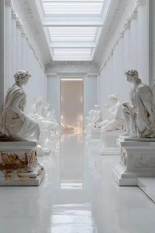 Ethereal White Marble Editorial Scenes