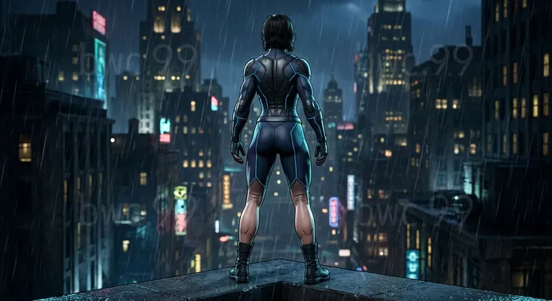 Realistic Comic Heroines Back View