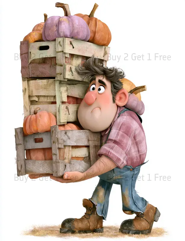 Farmhouse Pumpkin Decor Clipart Prints