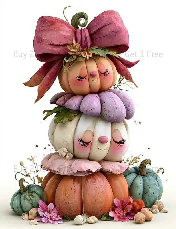 Farmhouse Pumpkin Decor Clipart Prints