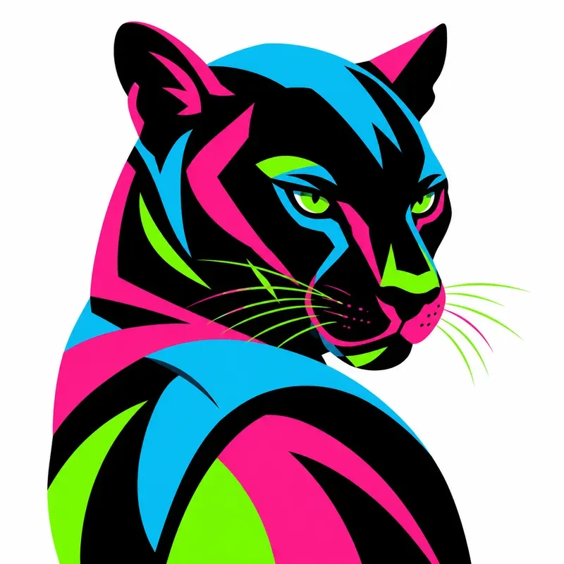 Geometric Color Block Animals