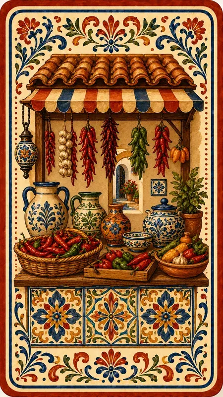 Spanish Folk Art Mini Card Illustrations