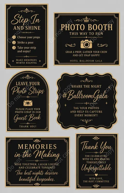 Photo Booth Sign Card Sheets