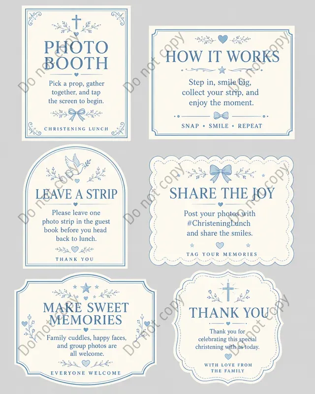 Photo Booth Sign Card Sheets