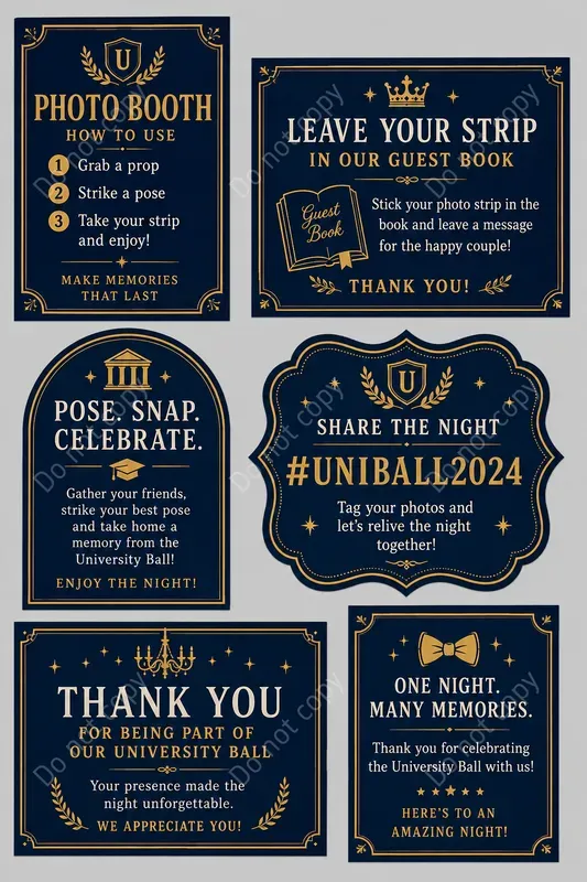 Photo Booth Sign Card Sheets
