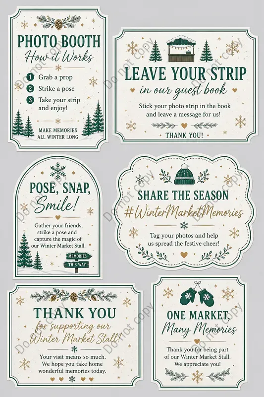 Photo Booth Sign Card Sheets