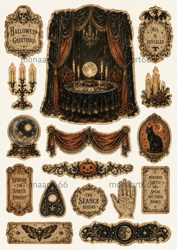Antique Halloween Scrapbook Ephemera