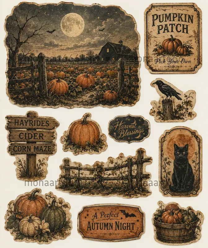 Antique Halloween Scrapbook Ephemera