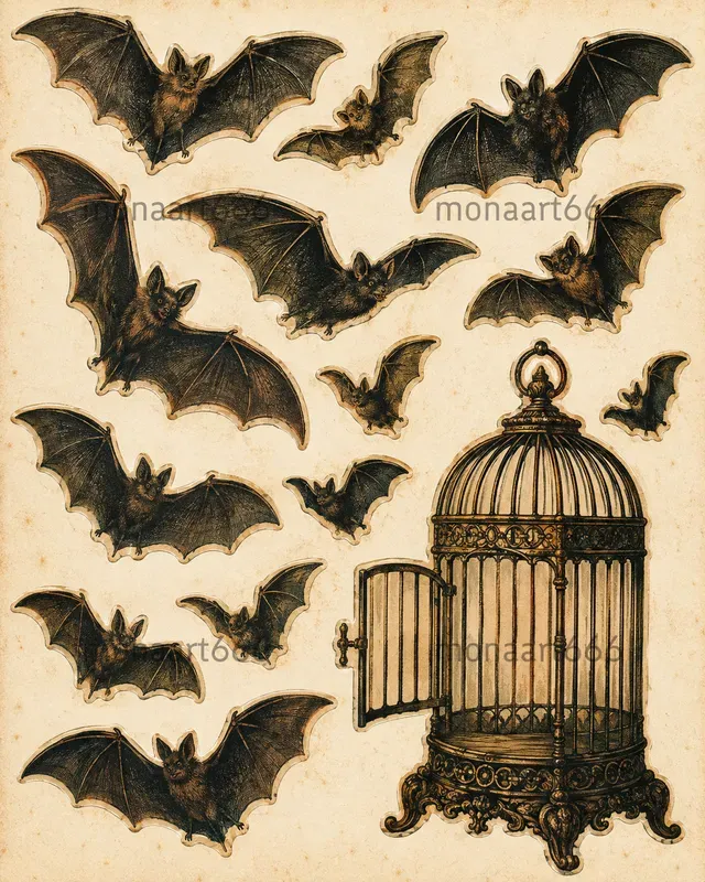 Antique Halloween Scrapbook Ephemera